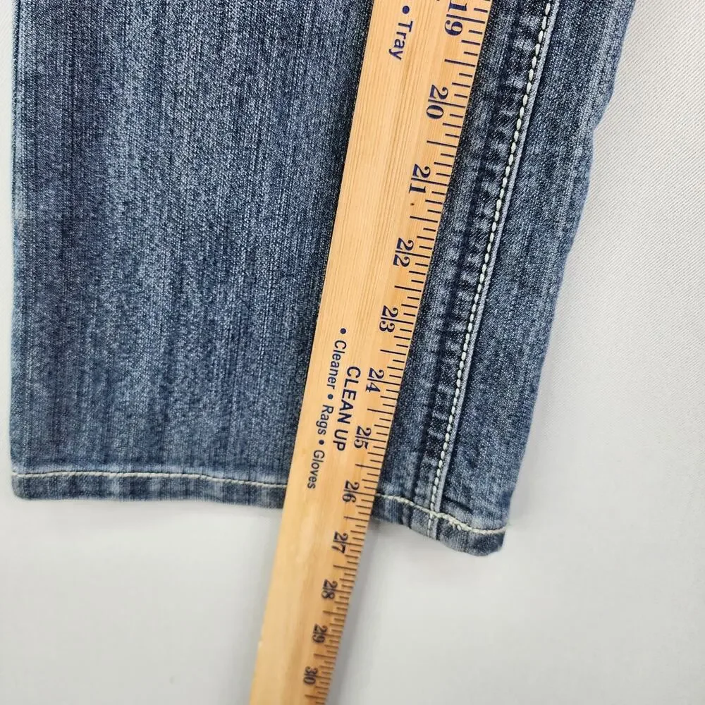 Earl Jeans Women’s 8P Bootcut Blue Stretch Denim Mid Rise Embellished Soft 32x26 - Picture 10 of 13